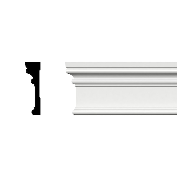 Ekena Millwork WM523 - 3 1/2"H x 1"P x 96"L RB3 Casing Moulding, PVC WM523X96SWPV - main